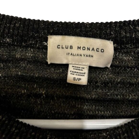 Club Monaco Italian Yarn Textured Crewneck Sweater Mens Size S Silk Alpaca Wool - Picture 7 of 13